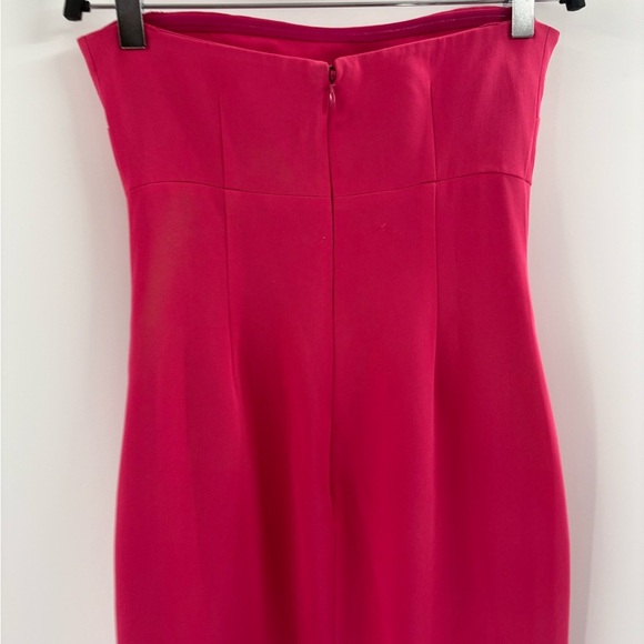 Cinq A Sept Pink Luna Strapless Midi Length Ruffle Wedding Guest Dress Size 0 - Picture 9 of 15